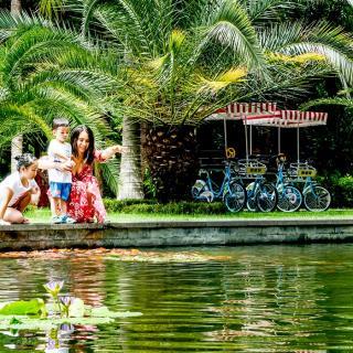 Woman and children near a water point