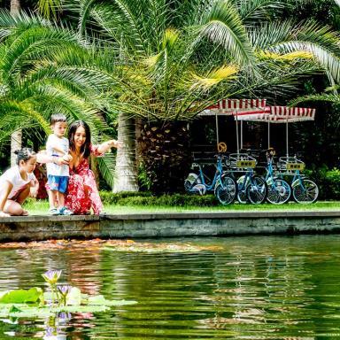 Woman and children near a water point