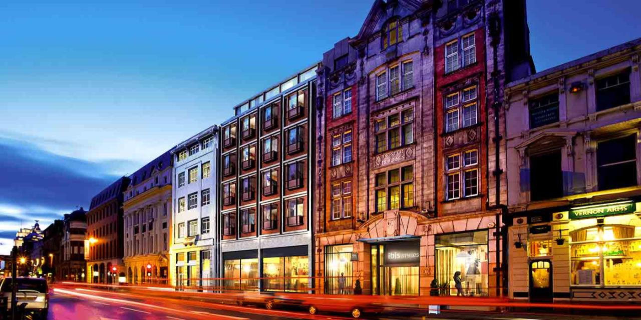Colorful hotel facades in Amsterdam