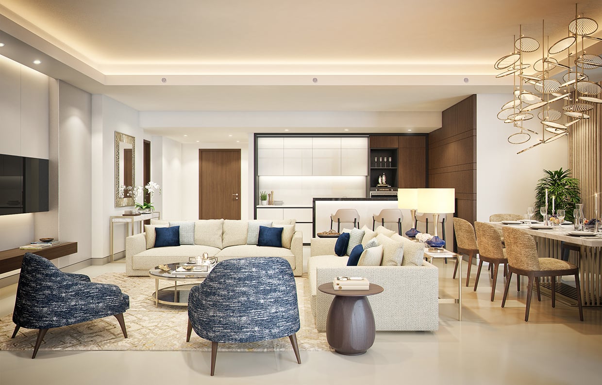 Sofitel Serviced Residences Wafi Dubai_418-3-Bedroom Apt - Living 2018-01-07