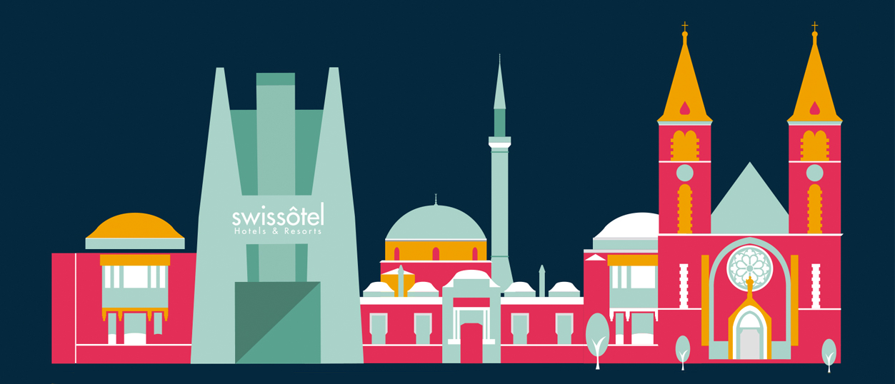 The Swissotel Sarajevo and the Bosnian city