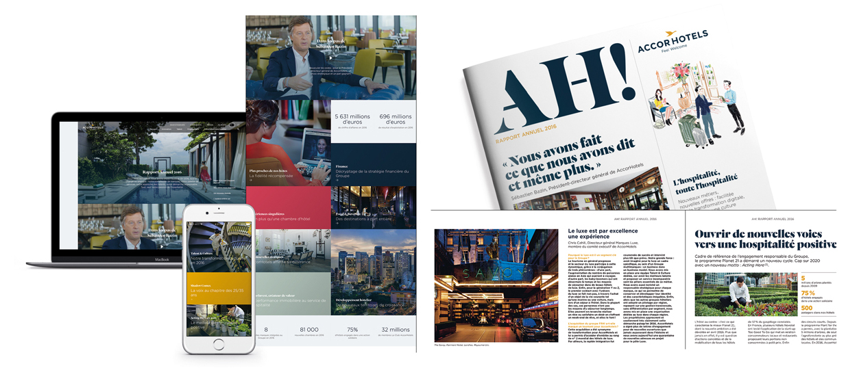 Visuals of the digital and print versions of the business review 2016